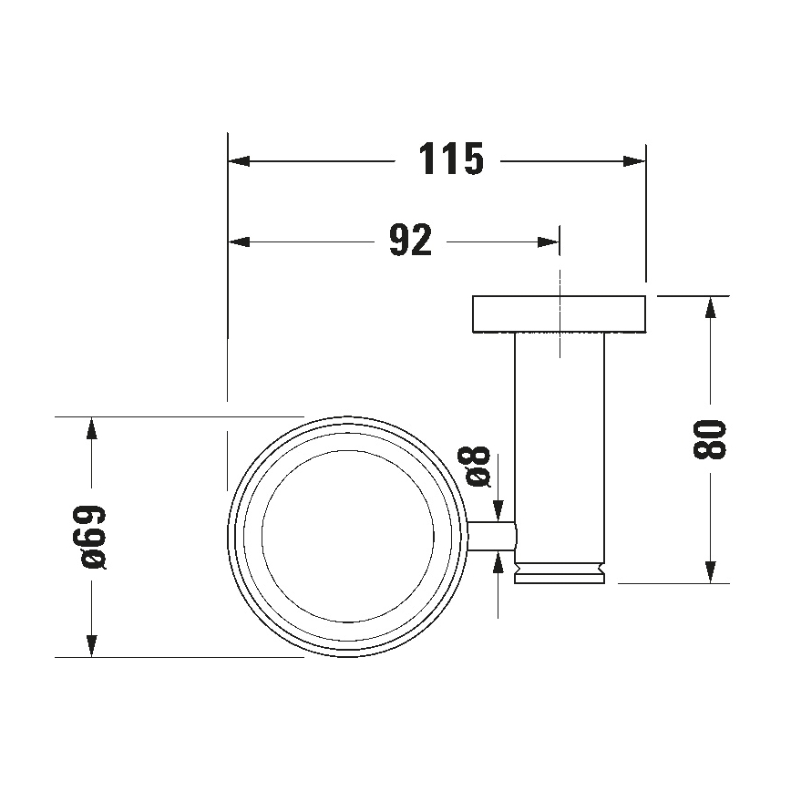 Duravit 99204600 - Seinale kinnitatav hambaharjade hoidik D-CODE, parempoolne, mattmust