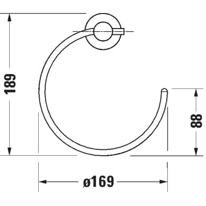 Duravit 99214600 - Seinale kinnitatav rätikuhoidja D-CODE mattmust