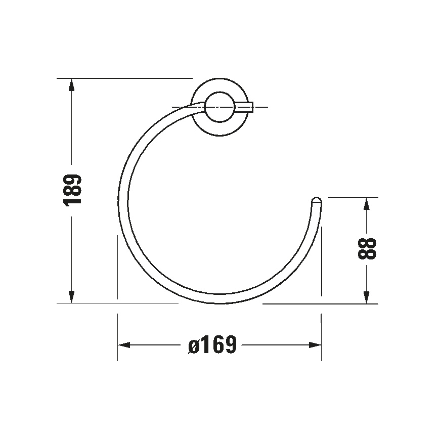 Duravit 99214600 - Seinale kinnitatav rätikuhoidja D-CODE mattmust
