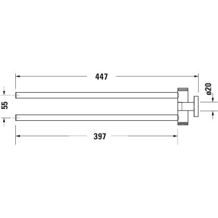 Duravit 99221000 - Seinale kinnitatav rätikuhoidja D-CODE 44,7 cm läikiv kroom
