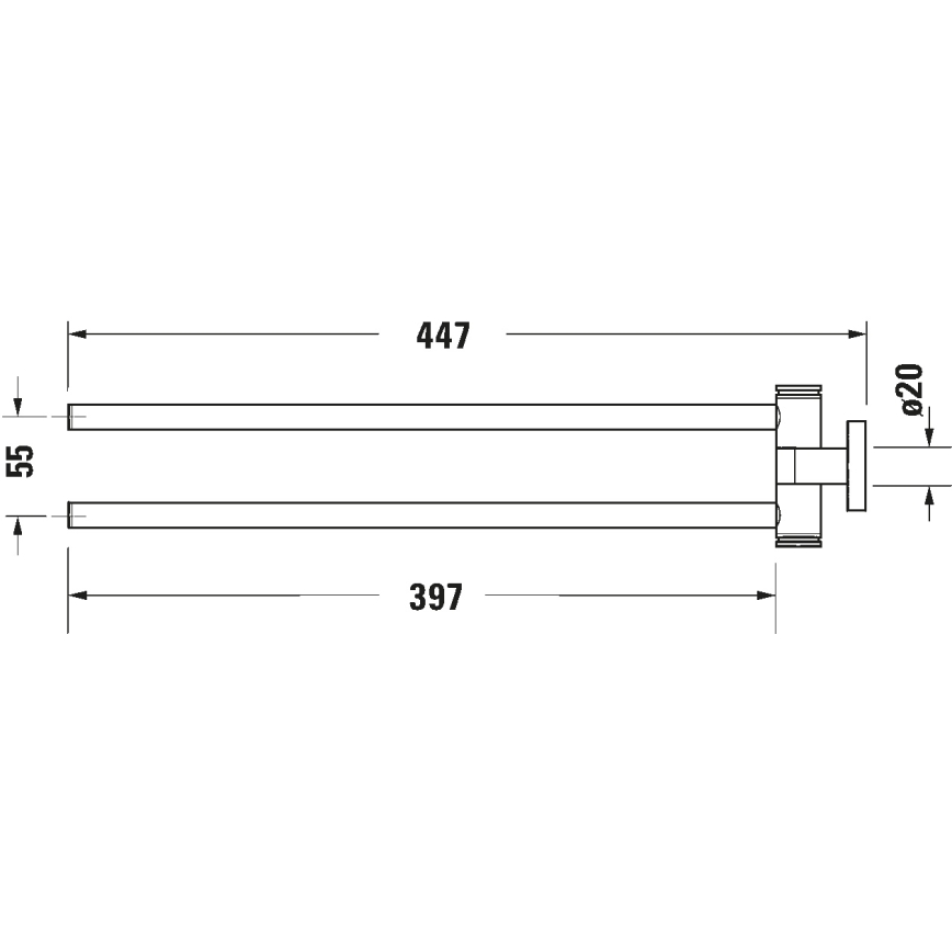 Duravit 99221000 - Seinale kinnitatav rätikuhoidja D-CODE 44,7 cm läikiv kroom