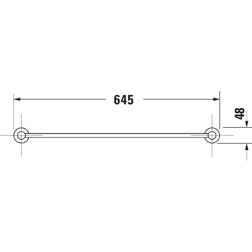 Duravit 99244600 - Seinale kinnitatav rätikuhoidja D-CODE 64,5 cm, mattmust