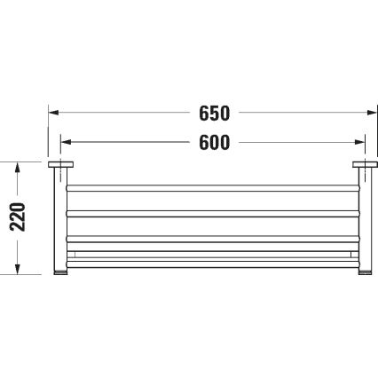 Duravit 99251000 - seinale kinnitatav rätikuhoidja D-CODE 65 cm läikiv kroom