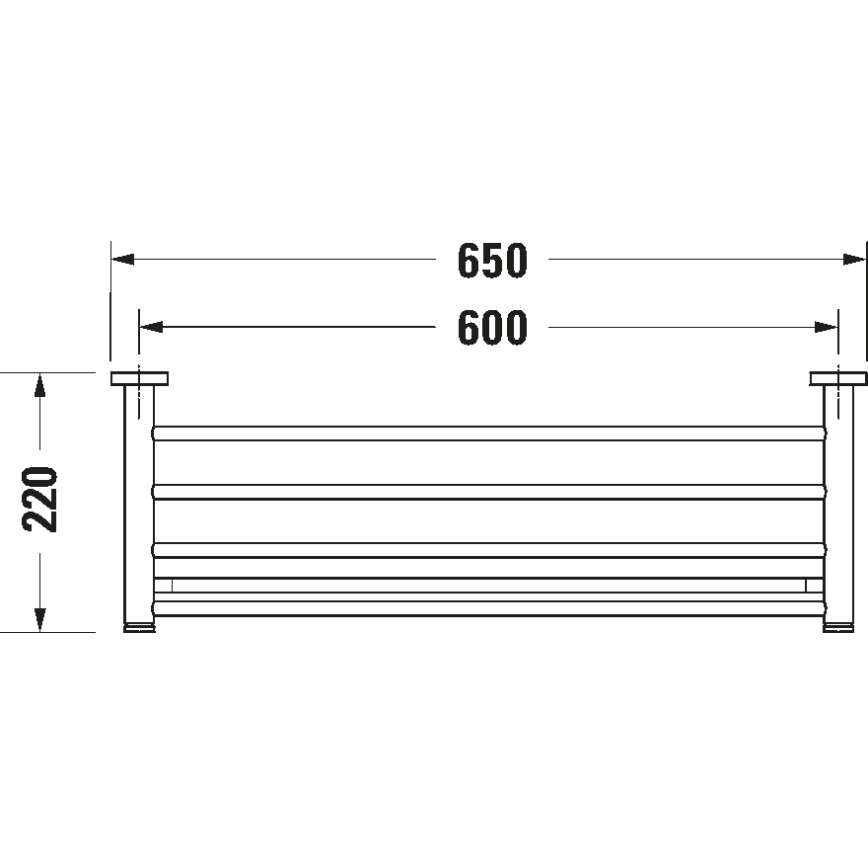 Duravit 99251000 - seinale kinnitatav rätikuhoidja D-CODE 65 cm läikiv kroom