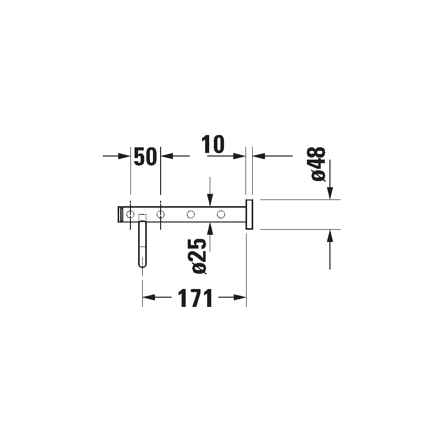 Duravit 99251000 - seinale kinnitatav rätikuhoidja D-CODE 65 cm läikiv kroom