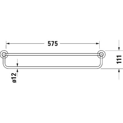 Duravit 99251000 - seinale kinnitatav rätikuhoidja D-CODE 65 cm läikiv kroom