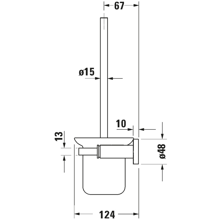 Duravit 99274600 - D-CODE seinale paigaldatav WC-hari, mattmust