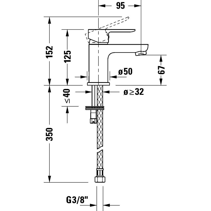 Duravit DC1013002010 - D-CODE valamu segisti, läikiv kroom