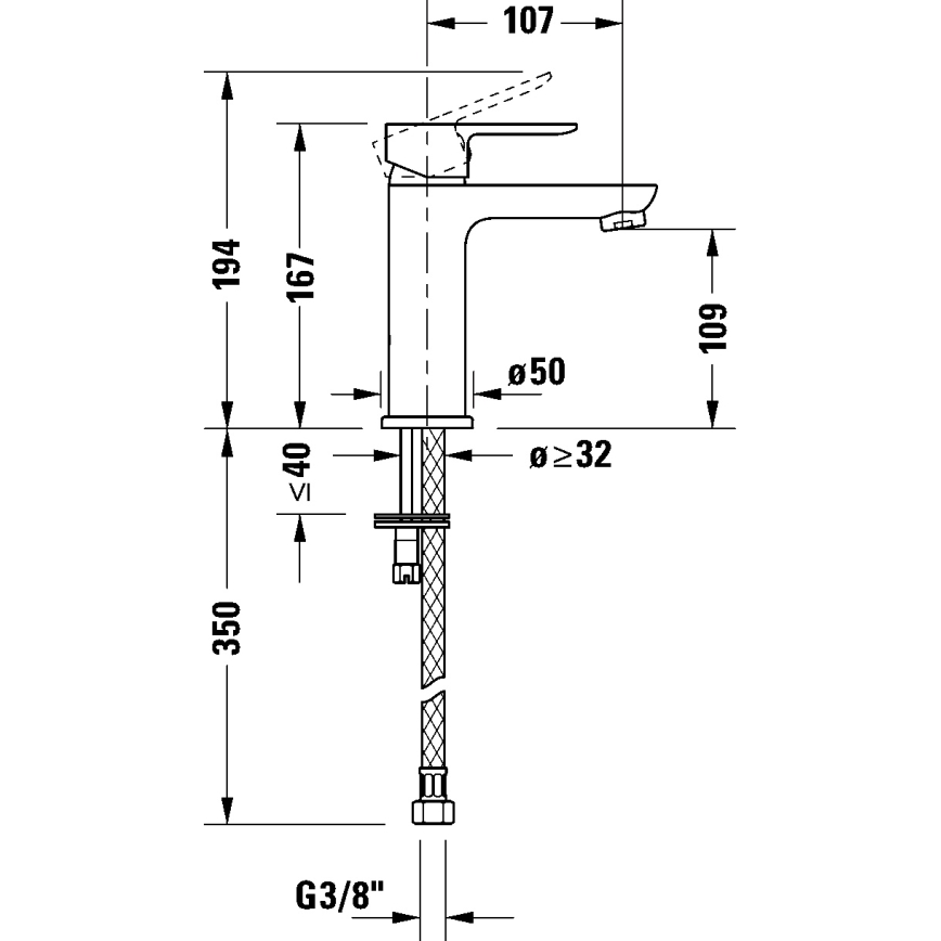Duravit DC1023002046 - D-CODE valamusegisti mattmust