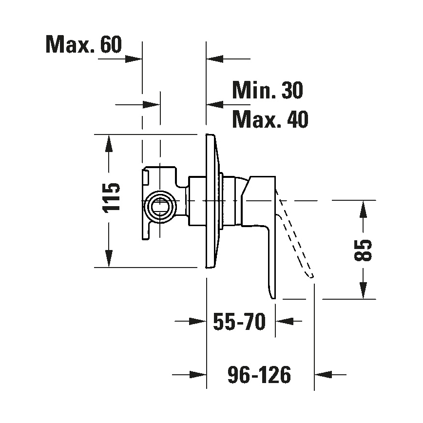 Duravit DC4210007010 - D-CODE peidetud paigaldusega dušisegisti, läikiv kroom
