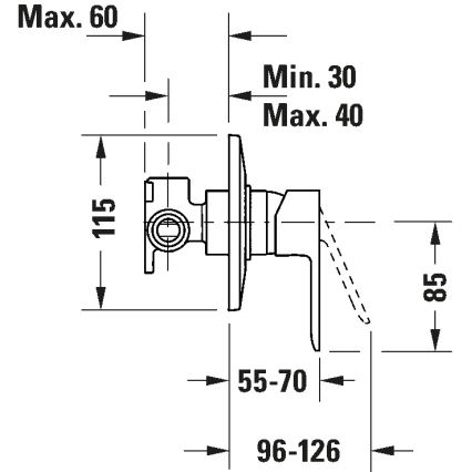 Duravit DC4210007046 - D-CODE dušisegisti peitpaigaldamiseks, matt must