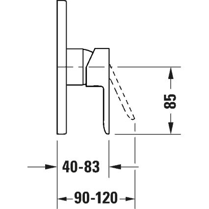 Duravit DC4210010046 - D-CODE peitpaigaldatav dušisegisti, mattmust