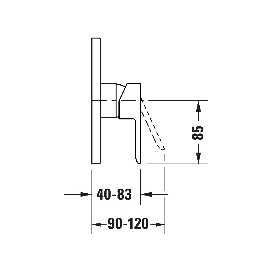 Duravit DC4210010046 - D-CODE peitpaigaldatav dušisegisti, mattmust