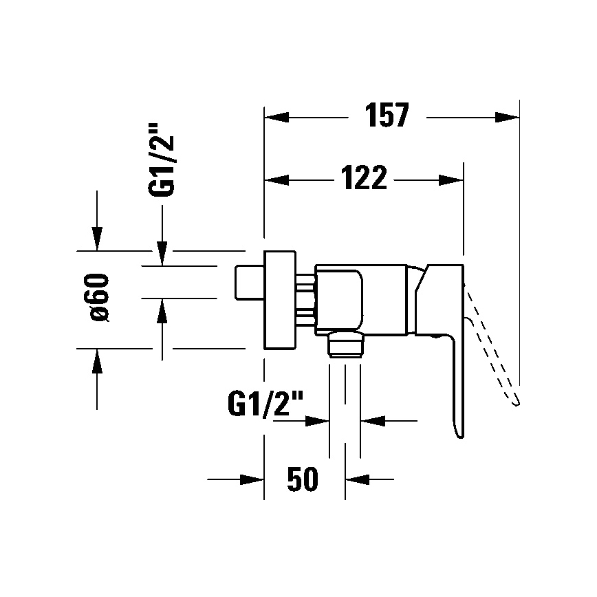 Duravit DC4230001046 - Dušisegisti D-CODE, matt must