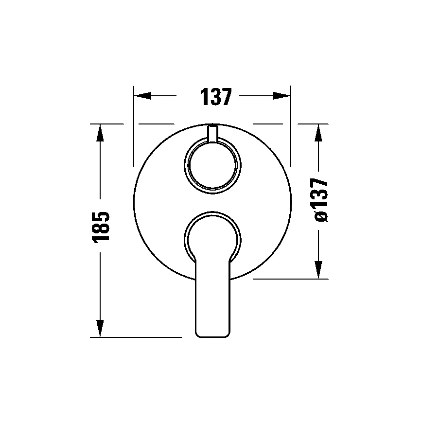 Duravit DC5210008046 - D-CODE dušisegisti peitpaigalduseks, mati must