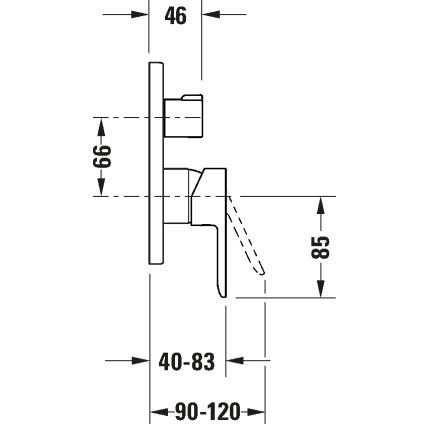 Duravit DC5210012046 - D-CODE vannisegisti peidetud paigaldamiseks, mattmust