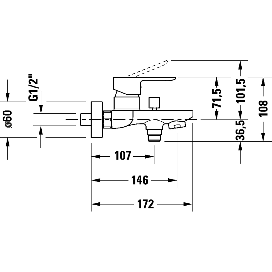 Duravit DC5230001010 - D-CODE vannisegisti, läikiv kroom