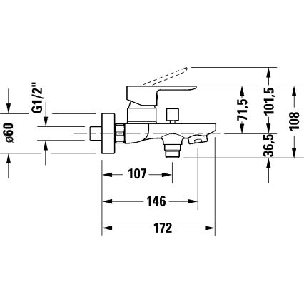 Duravit DC5230001046 - Vannisegisti D-CODE matt-must