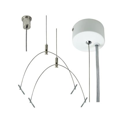 e2 elektro - 150 cm riputuskaablite komplekt, läikiv kroom