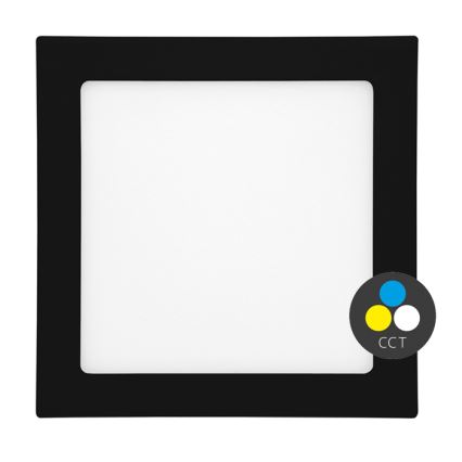 LED Süvistatav valgusti vannituppa RAFA LED/18W/230V 3000/4000/6000K 22x22 cm IP44 must