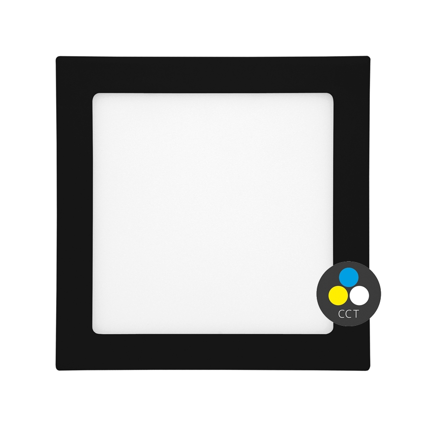 LED Süvistatav valgusti vannituppa RAFA LED/25W/230V 3000/4000/6000K 30x30 cm IP44 must