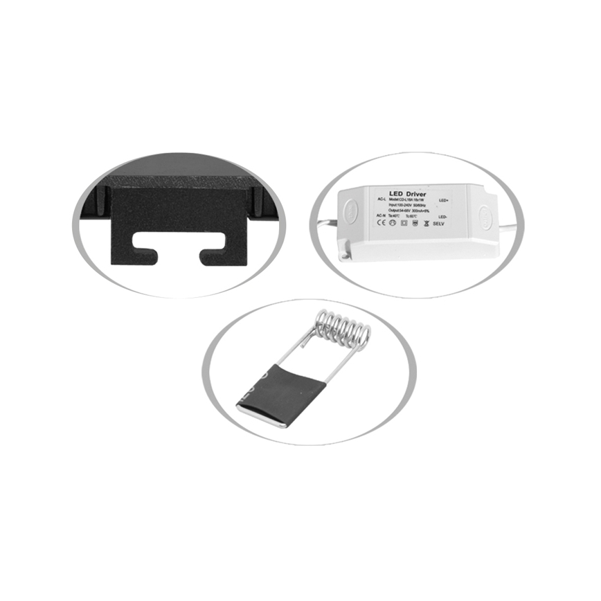 LED Süvistatav valgusti vannituppa RAFA LED/25W/230V 3000/4000/6000K 30x30 cm IP44 must