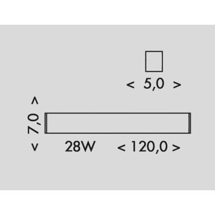 LED Laevalgusti DONAR LED/28W/230V 4000K 120 cm must