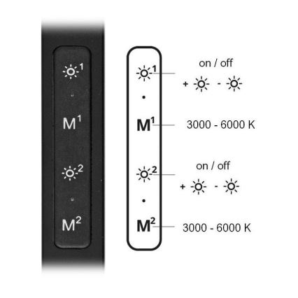 LED Hämardatav laualamp SPACE LED/8W + LED/11W/230V 3000-6000K must