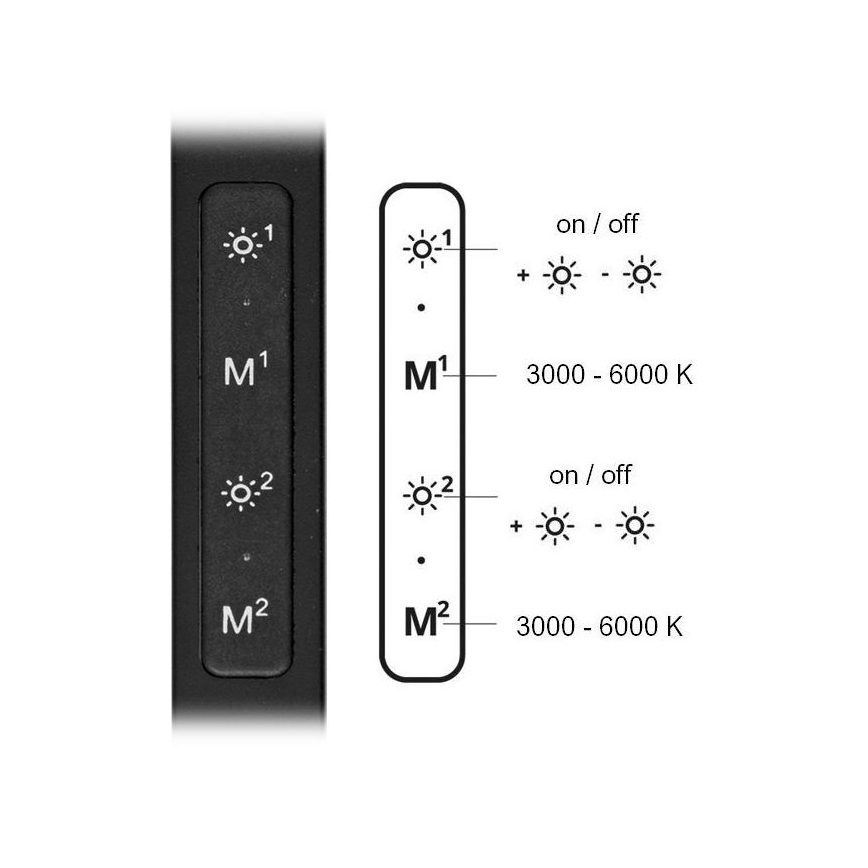 LED Hämardatav laualamp SPACE LED/8W + LED/11W/230V 3000-6000K must