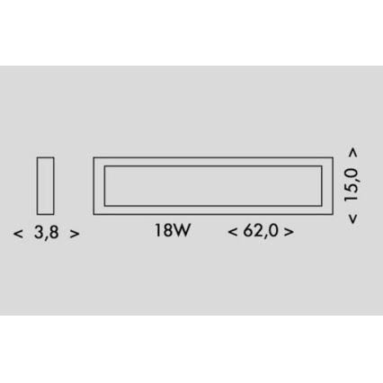 LED Laevalgusti PILO LED/18W/230V 4100K 62 cm valge