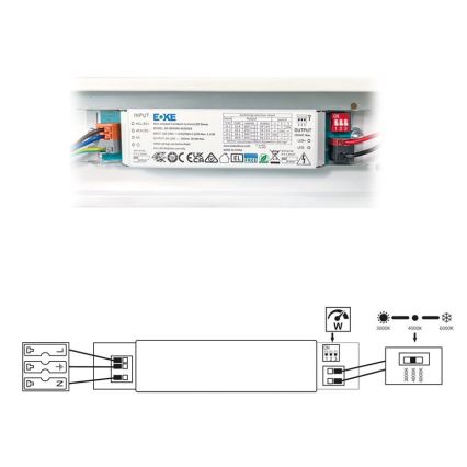 LED Luminofoorvalgusti VELO LED/24/32/40W/230V 3000/4000/6000K 120 cm valge