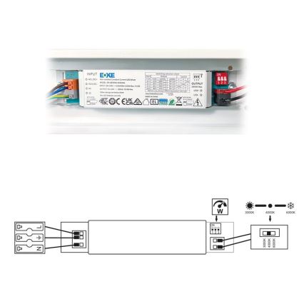 LED Luminofoorvalgusti VELO LED/36/48/60W/230V 3000/4000/6000K 150 cm valge