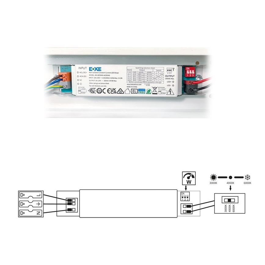 LED Luminofoorvalgusti VELO LED/36/48/60W/230V 3000/4000/6000K 150 cm valge