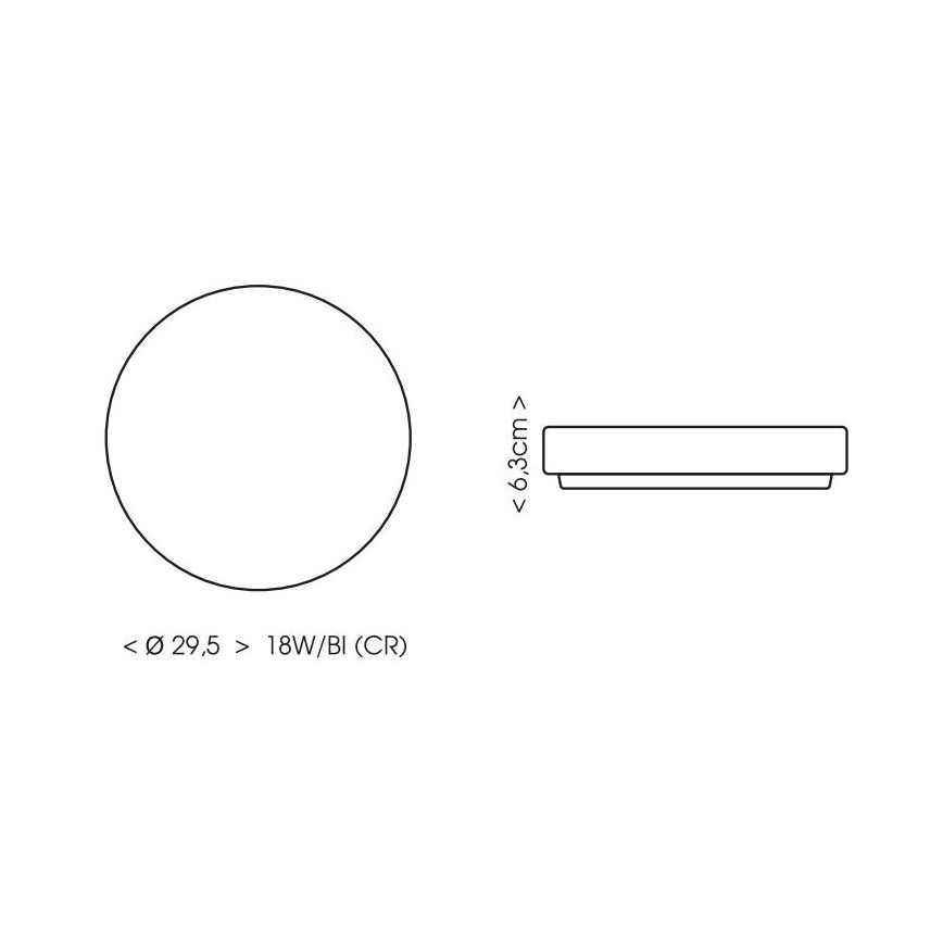 LED Laevalgusti vannituppa LIRA LED/18W/230V 4000K d. 29,5 cm IP44 must