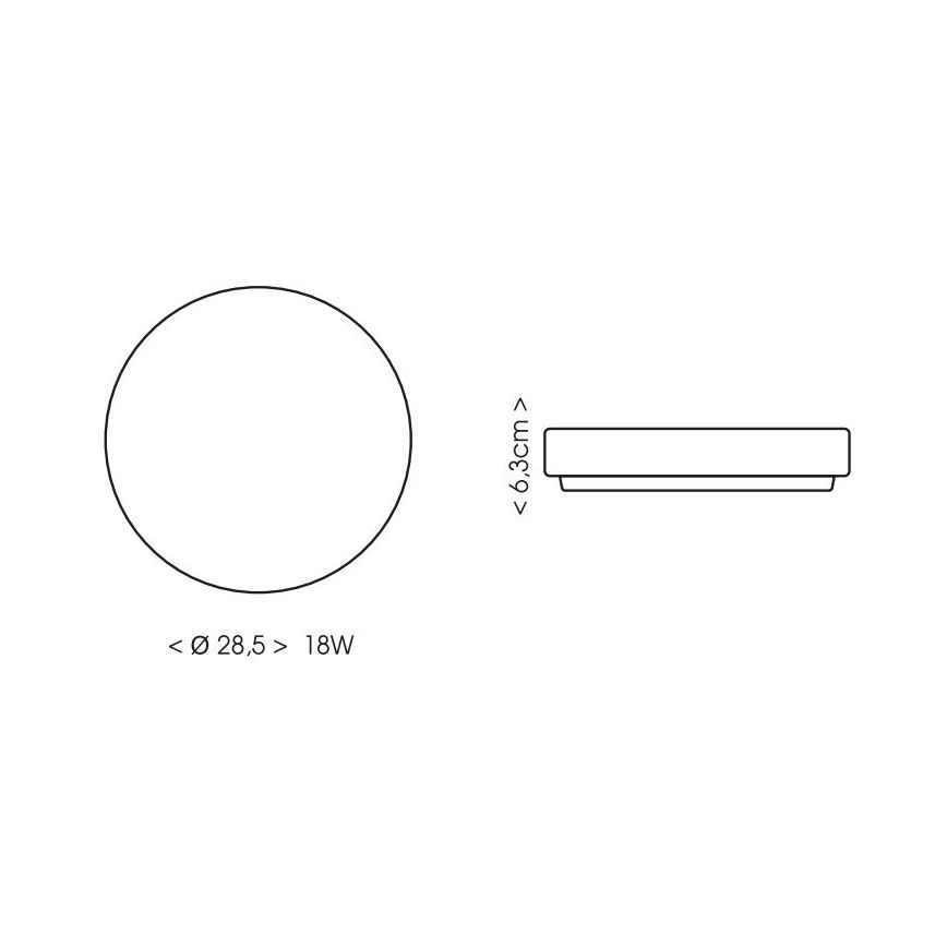 LED Laevalgusti vannituppa LIRA LED/18W/230V 4000K d. 28,5 cm IP44