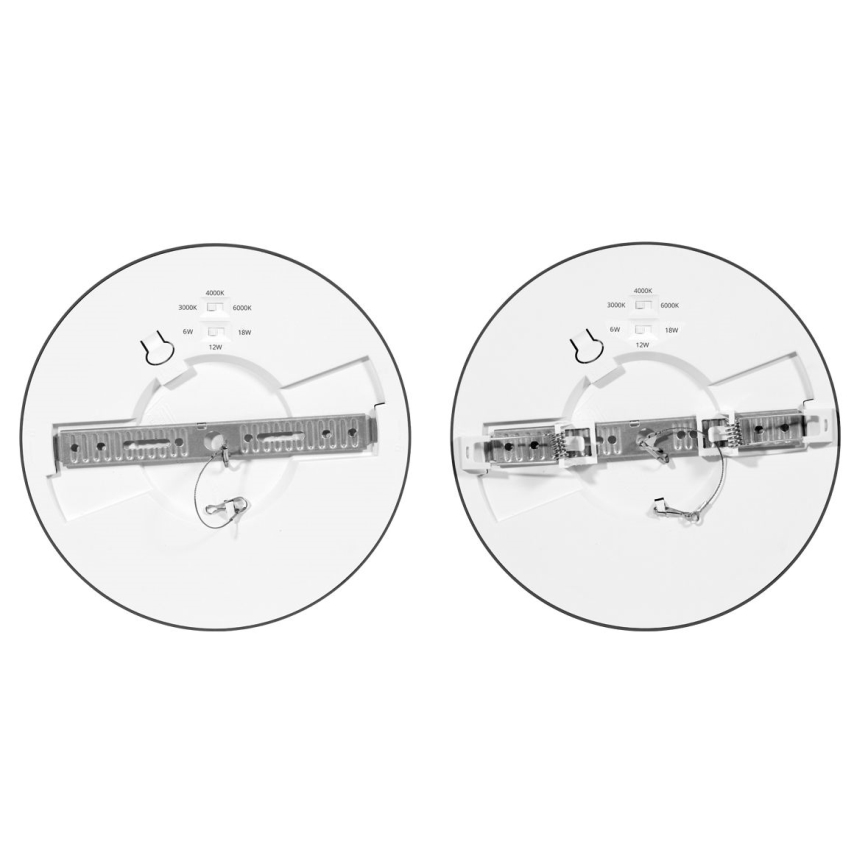 LED Hämardatav süvistatav valgusti anduriga LEXA LED/6/12/18W/230V 3000/4000/6000K d. 22,5 cm must