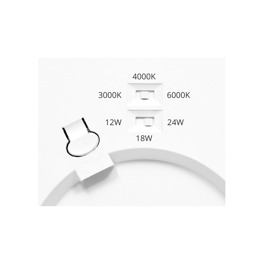 LED Hämardatav valguspaneel LEXA LED/12/18/24W/230V 3000/4000/6000K d. 33 cm must