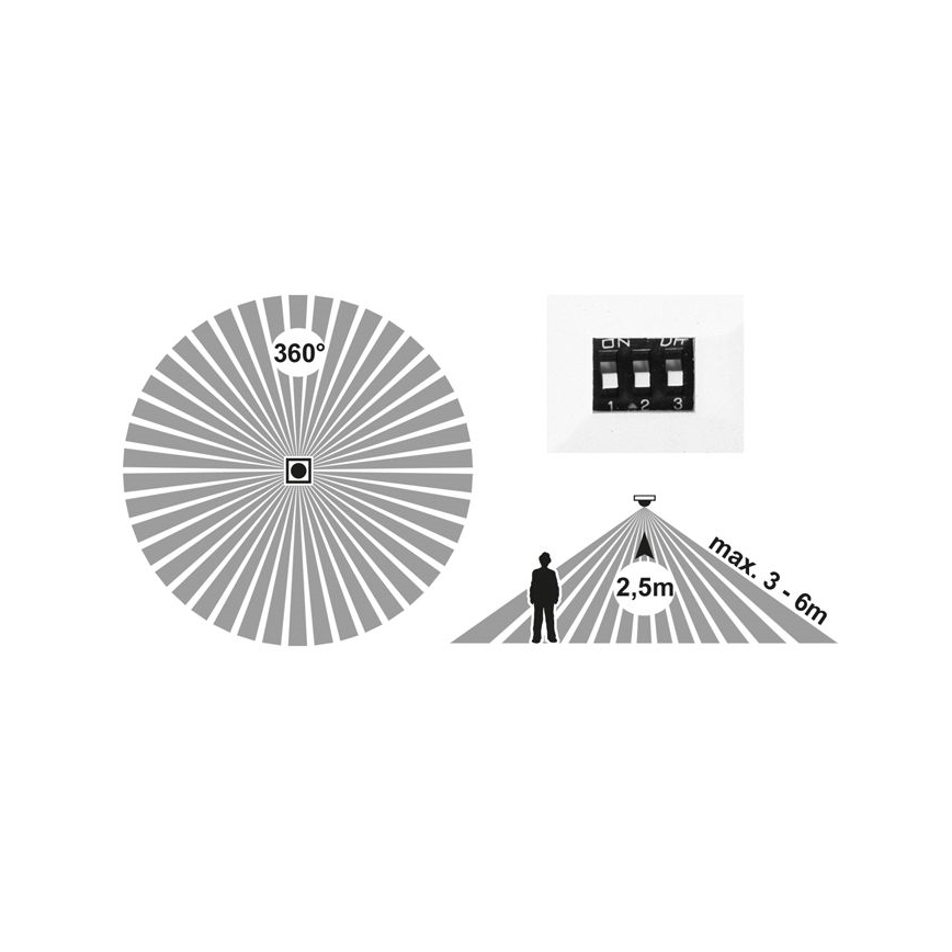 LED Hämardatav valguspaneel anduriga LEXA LED/12/18/24W/230V 3000/4000/6000K d. 30 cm valge