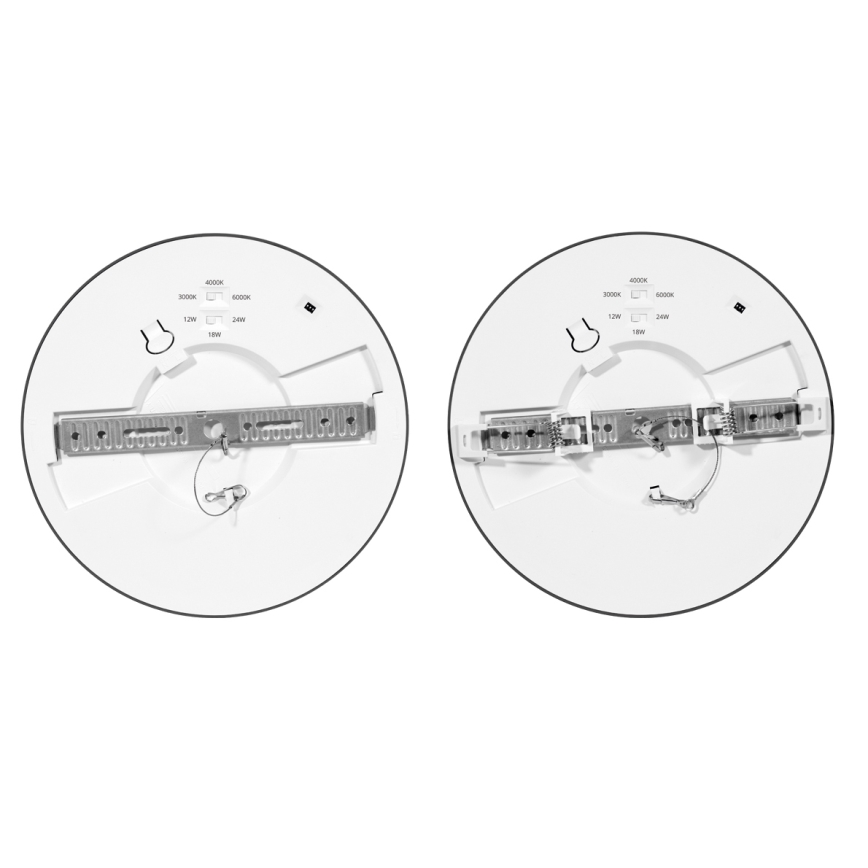 LED Hämardatav süvistatav valgusti anduriga LEXA LED/12/18/24W/230V 3000/4000/6000K d. 30 cm must