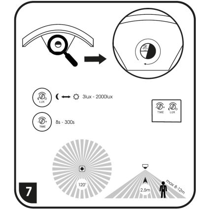 LED Väli seinavalgusti anduriga STYL LED/8W/230V IP44