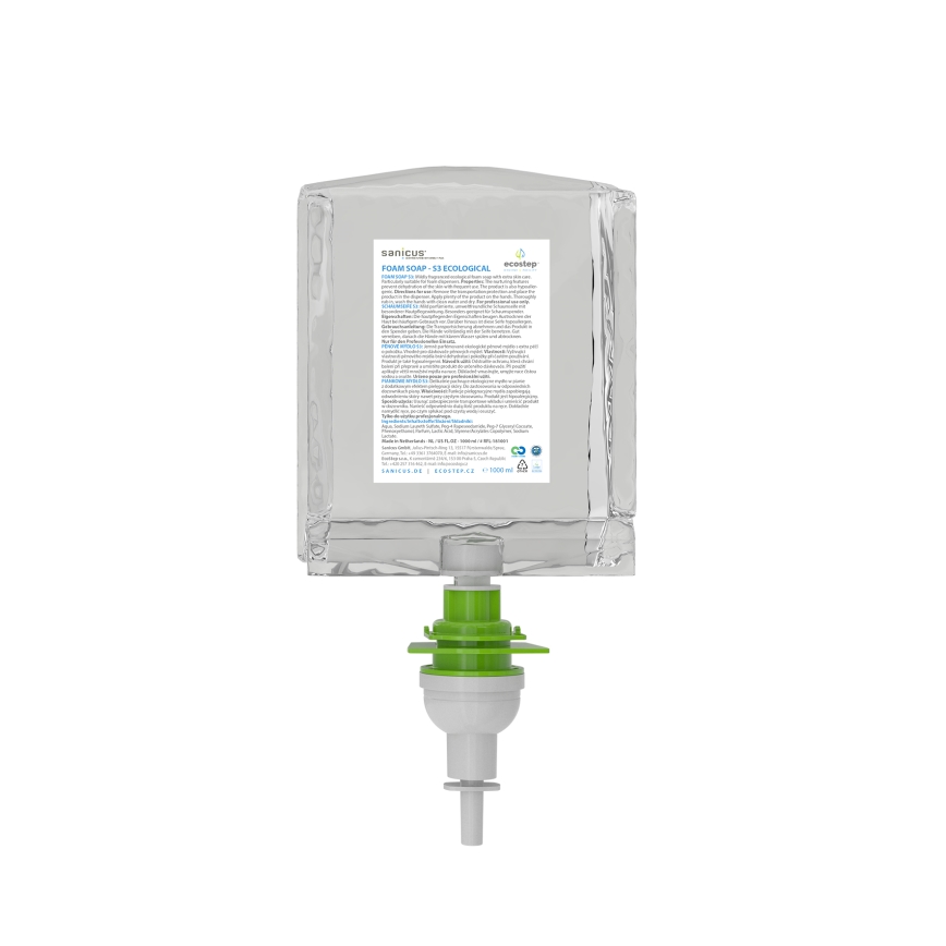 EcoStep 50052 - Kontaktivaba seebidosaator S3 1000 ml 4xAA must