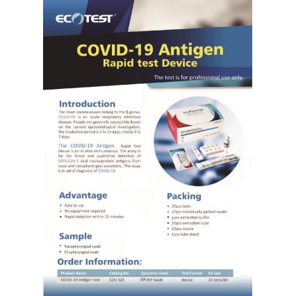 ECOTEST RAPID - Antigeeni kiirtest COVID-19, pakis 20 tk