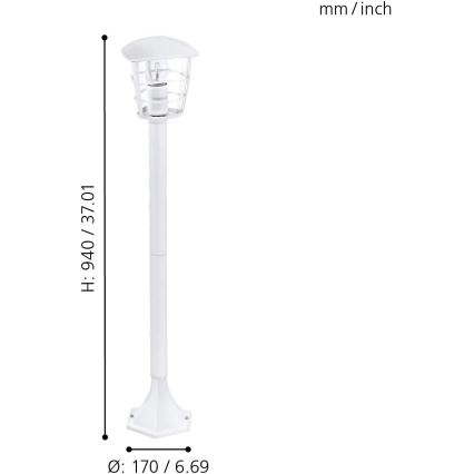 Eglo 18799 - LED välisvalgusti ALORIA 1xE27/8,5W/230V IP44 valge