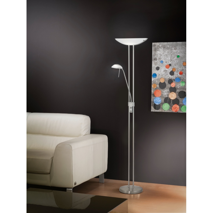 Eglo 25869 - Hämardatav põrandalamp BAYA 1xR7s/230W/230V + 1xG9/33W matt kroom