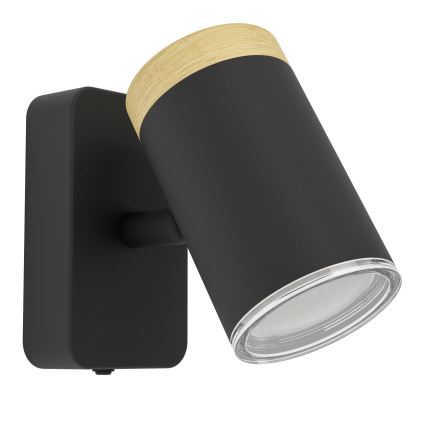 Eglo - Vannitoa seinapunktvalgusti 1xGU10/3W/230V IP44 must/beež