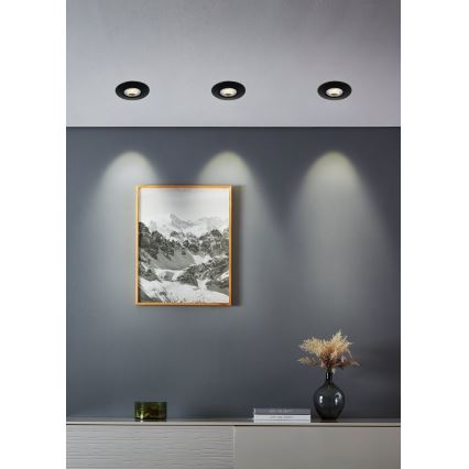 Eglo - komplekt 5x LED-süvistatavat laevalgustit LED/4,9W/230V 2700/4000/6500K läbimõõt 9 cm must