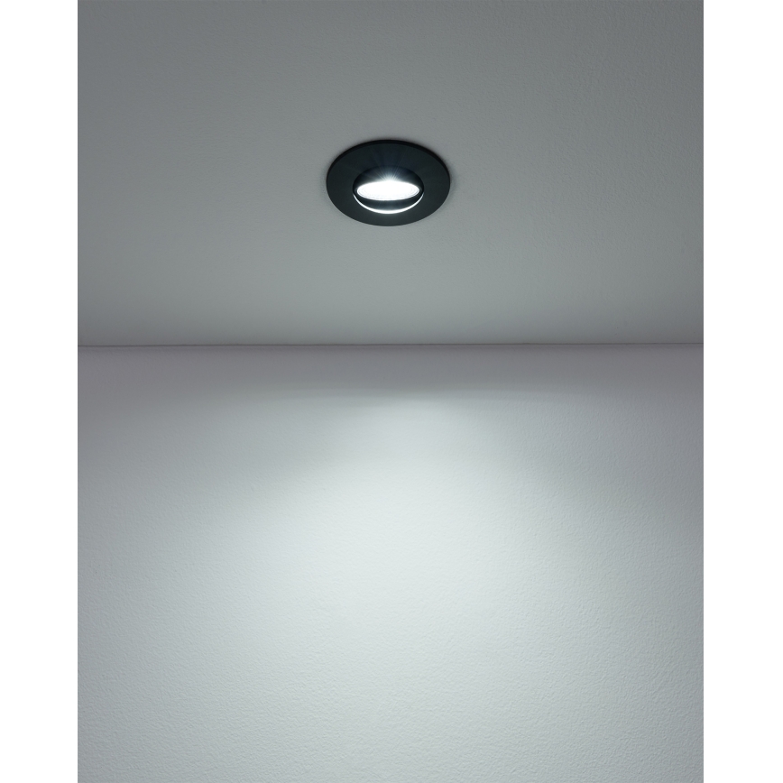 Eglo - komplekt 10 LED-süvistatavat laevalgustit, 4,9 W, 230 V, 2700/4000/6500 K, Ø 9 cm, must