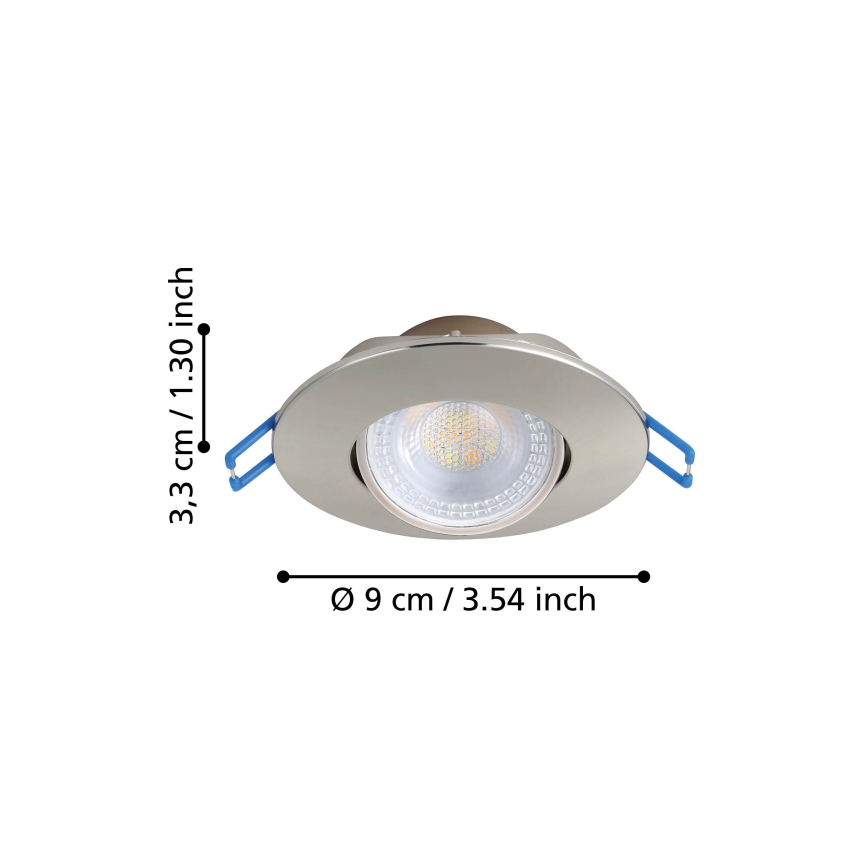 Eglo - KOMPLEKT 7× LED süvistatavat laevalgustit LED/4,9 W/230 V 2700/4000/6500 K läbimõõt 9 cm mattkroom