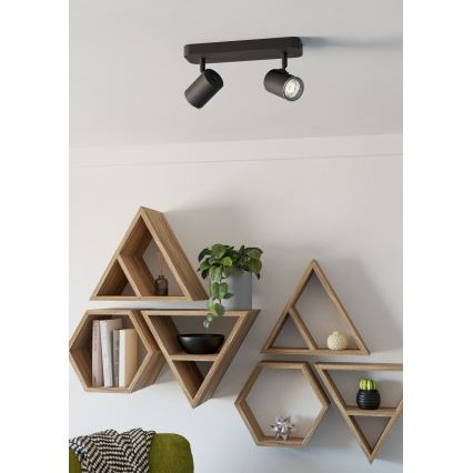 Eglo - Vannitoa suunatav valgusti 2xGU10/5W/230V IP44 must