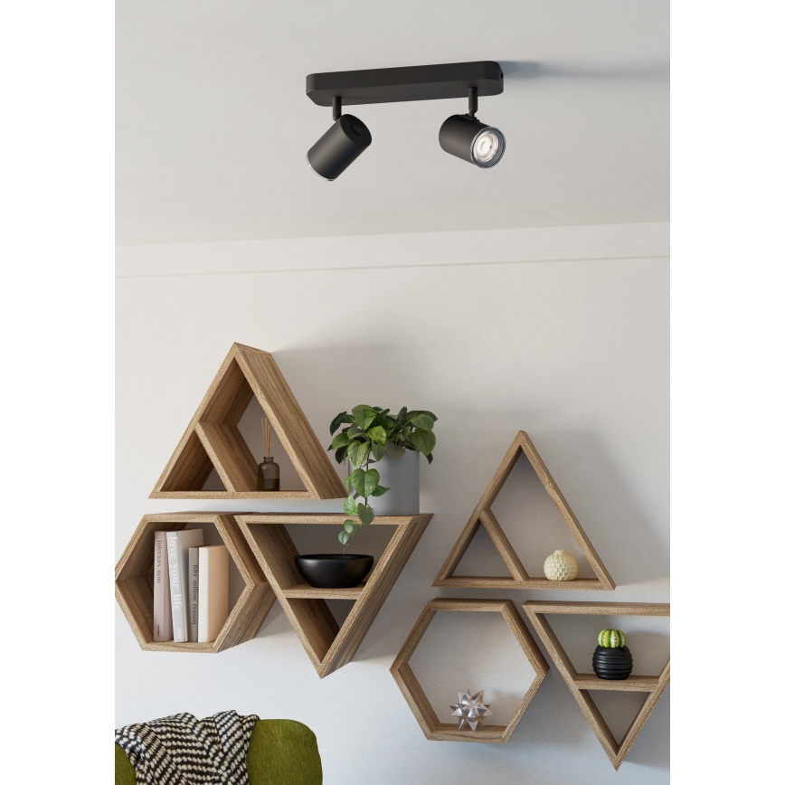 Eglo - Vannitoa suunatav valgusti 2xGU10/5W/230V IP44 must